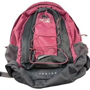 The North Face Jester Backpack Pink Gray Laptop School Bag